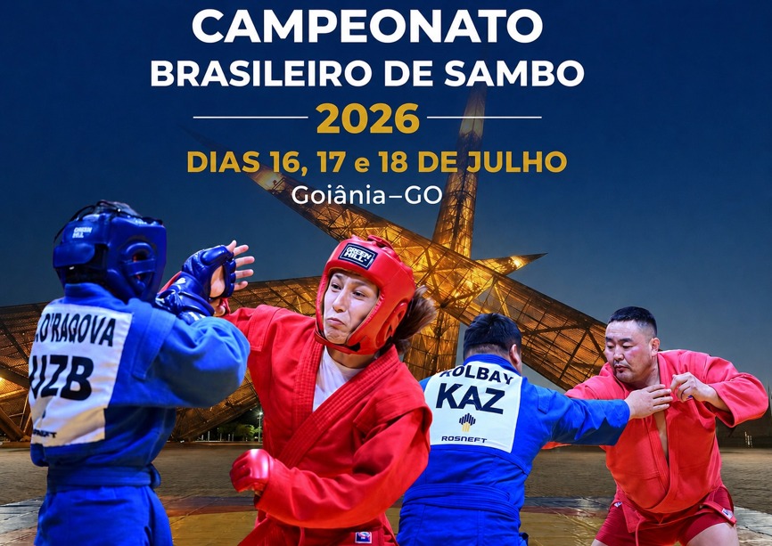 Cartaz do Campeonato Brasileiro de Sambo em Goiânia